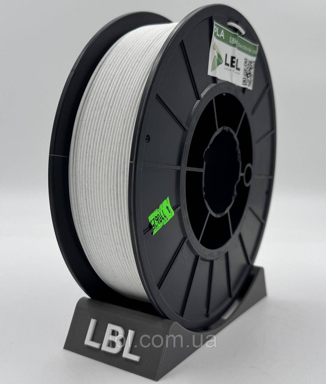PLA (ПЛА) пластик Білий Флок для 3D принтера 0.800 кг / 260 м / 1.75 мм, фото 1