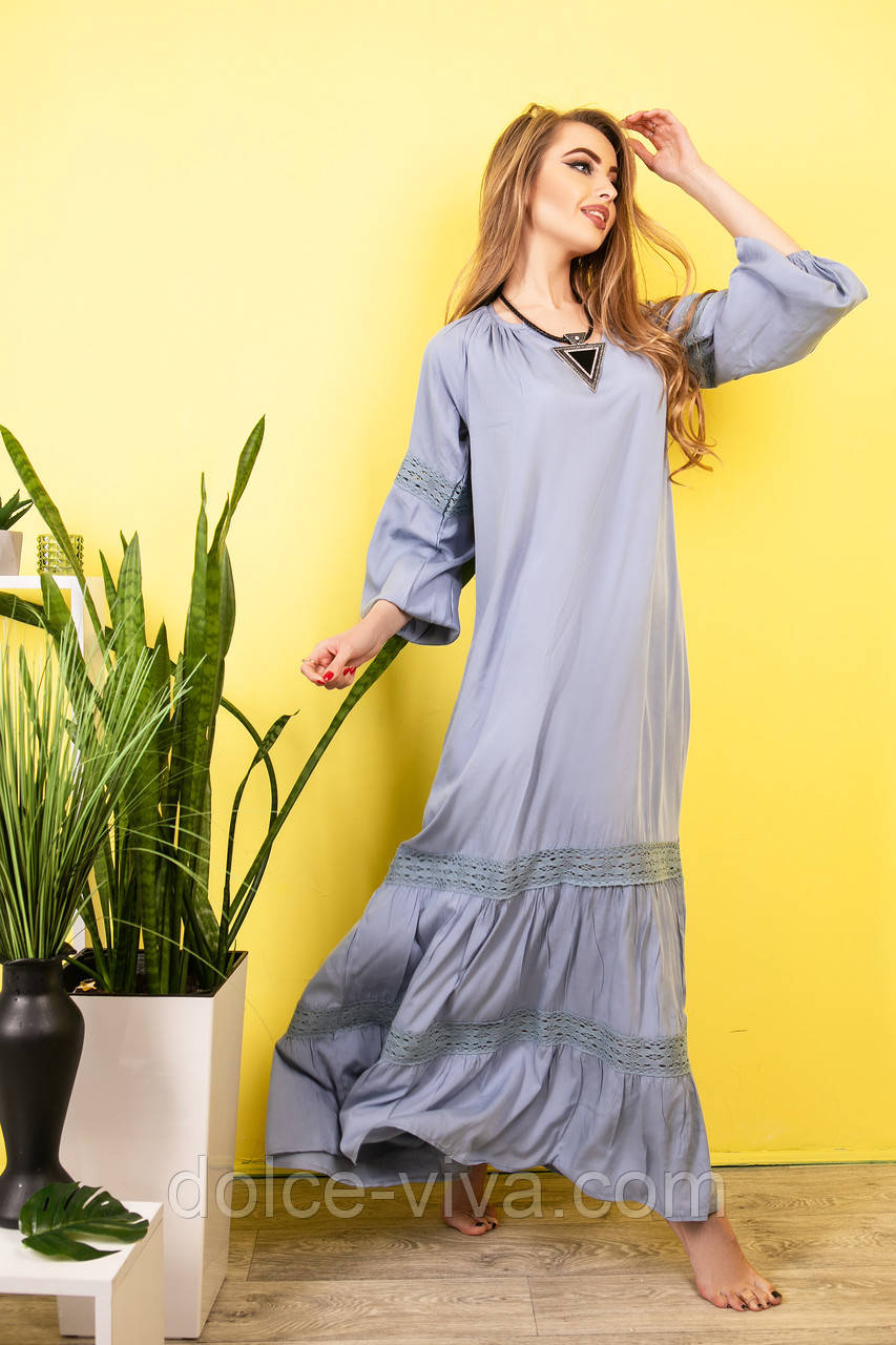 Стильне Літнє плаття з бавовни великі розміри, фото 1