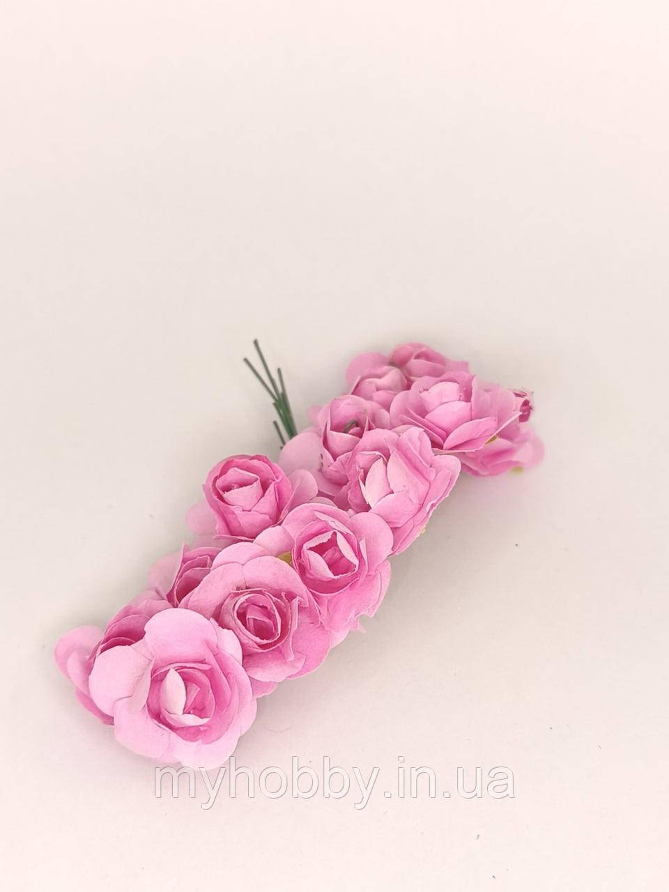 Троянди паперові 12шт барбі для декору, фото 1