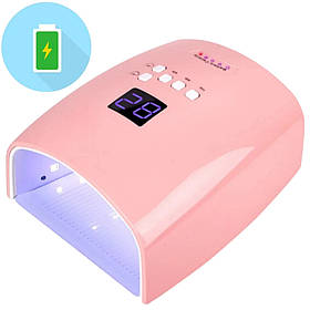 Бездротова UV/LED лампа S10 для манікюру та педикюру, 48 Вт. Рожевий