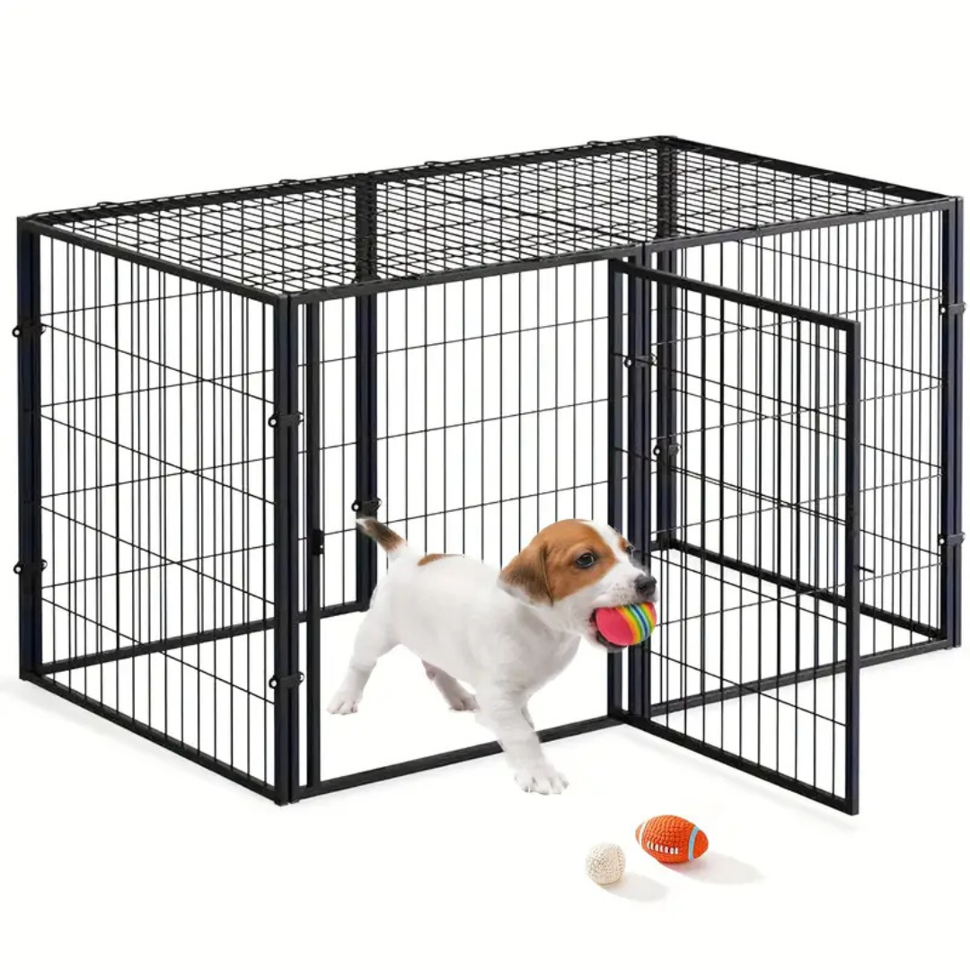 Вольєр кімнатний для домашніх тварин металевий Springos 100 x 50 x 50 см Чорний, фото 1