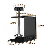 Універсальні меблеві затискачі для фасадів товщиною до 50 мм чорні. Комплект із 2 штук для захисту поверхні, фото 2