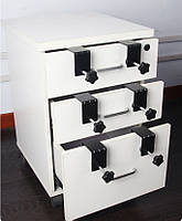 Універсальні меблеві затискачі для фасадів товщиною до 50 мм чорні. Комплект із 2 штук для захисту поверхні, фото 8