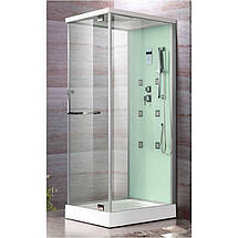 Душова кабіна Veronis BKN-2-89 80х90х225 см на низькому піддоні прозоре скло розпашні двері сатин, фото 2