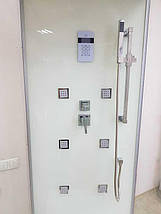 Душова кабіна Veronis BN-205-C 120х85х215 см на низькому піддоні прозоре скло розсувні двері сатин, фото 4