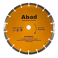 Диск алмазний по кераміці ABAD сегмент Ø230х22, 22х7мм, Диск алмазний, Алмазний диск з керамограніту