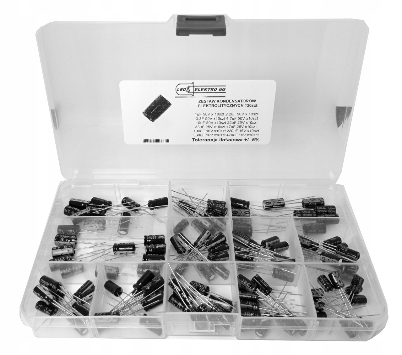 Набір конденсаторів електролітичних 120 шт. у кейсі