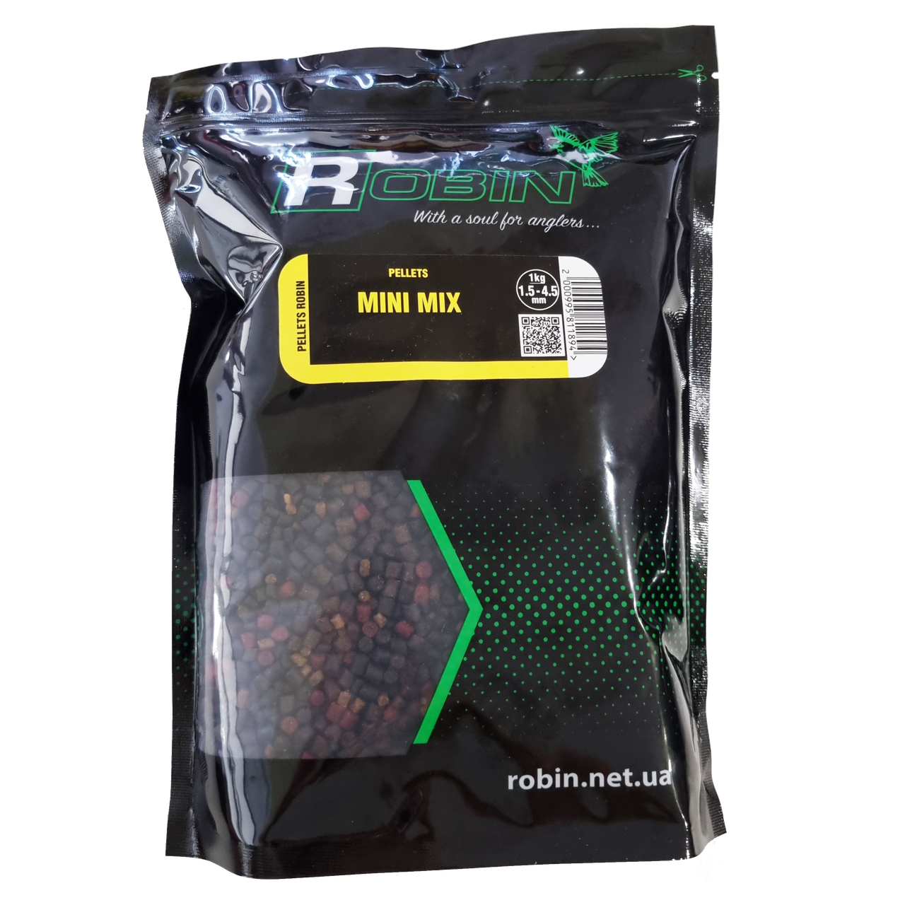 Пеллетс для риболовлі Robin MINI-MIX 1.5-4.5мм 1кг пелець для риболовлі, фото 1