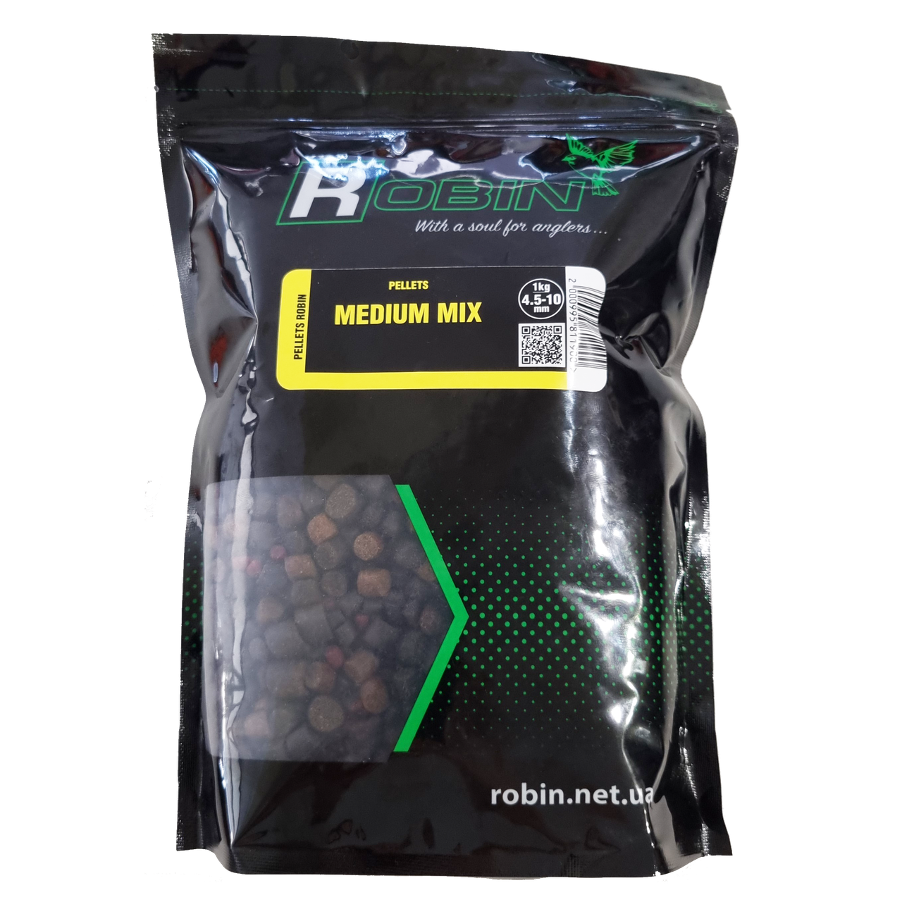 Пеллетс для риболовлі Robin MEDIUM-MIX 4.5-10.0мм 1кг пелець для риболовлі, фото 1
