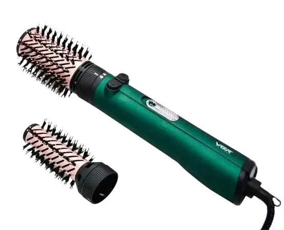 Фен-щітка для сушіння та укладання волосся VGR V-498 1200W Зелений Фен-стайлер із 2 насадками, фото 1