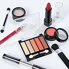 Набір декоративної косметики в алюмінієвому кейсі з дзеркалом Makeup set MC1488 Сріблястий, фото 6