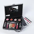 Набір декоративної косметики в алюмінієвому кейсі з дзеркалом Makeup set MC1488 Сріблястий, фото 8