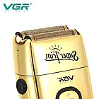 Стильна електробритва чоловіча акумуляторна з дисплеєм VGR V-332 Золотий Професійна бритва-шейвер Подр, фото 9