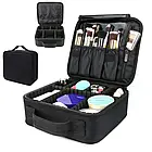 Косметичка органайзер зі знімними перегородками дорожній портативний б'юті кейс із ручкою MA-454, фото 5