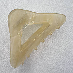 Краб для волосся міцний французький пластик трикутний колір слонова кістка 4.5 см ширина 7.5 см