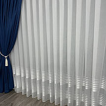 Тюль льон зі смужками Aselya білий на відріз, фото 2