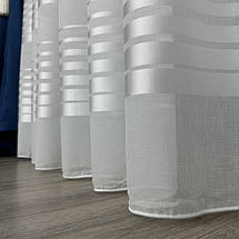 Тюль льон зі смужками Aselya білий на відріз, фото 3