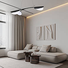 Дизайнерська чорна люстра "Flos" 30W з пультом (92-D1327-3 BK), фото 3