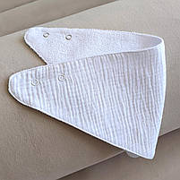 Непромокаючий слинявчик-бандана (білий), фото 2