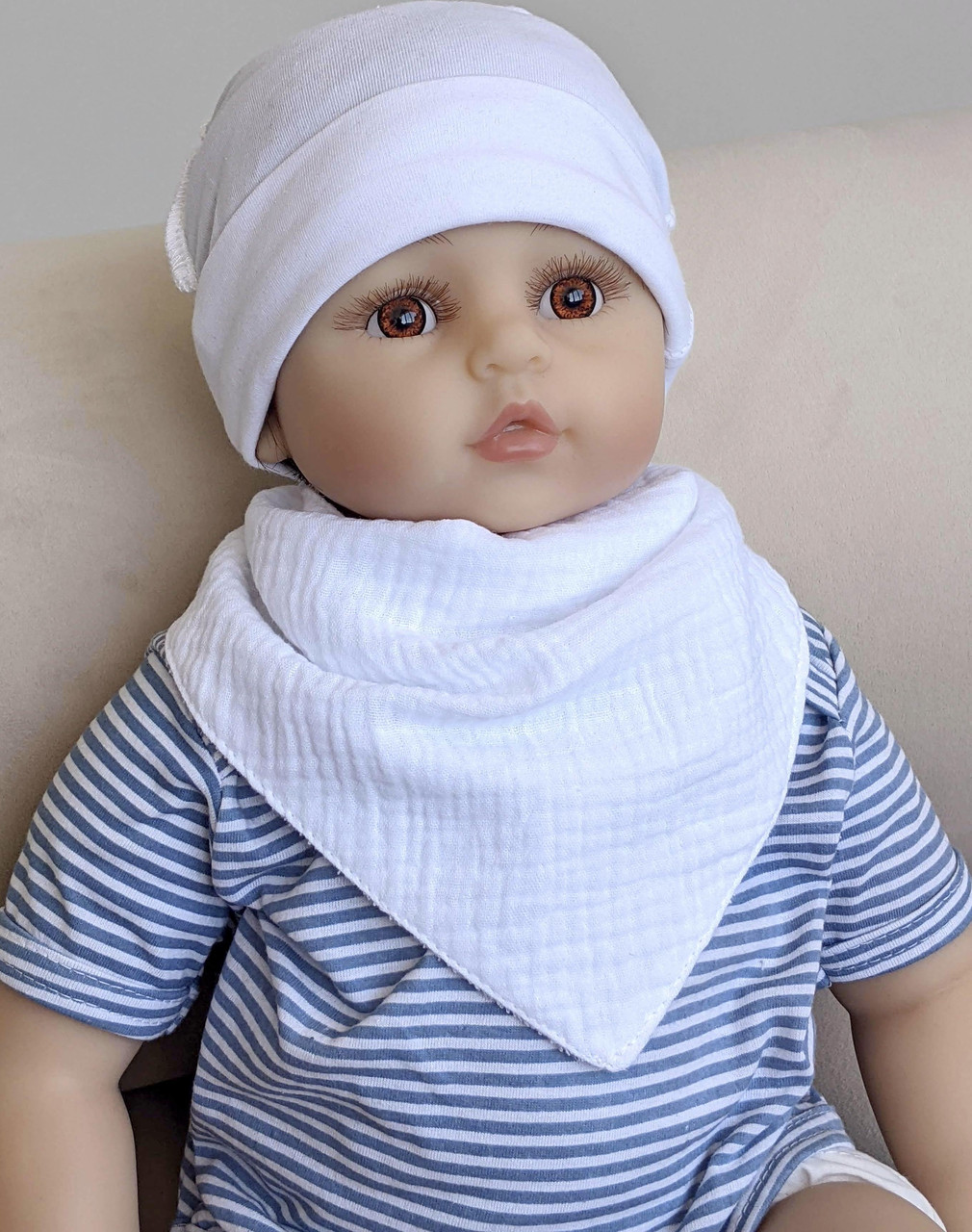 Непромокаючий слинявчик-бандана (білий), фото 1