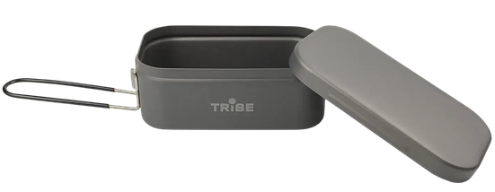 Tribe Lunch Box Alu T-FG-0016 (Grey), 500 мл | Турстичний контейнер для зберігання та приготування їжі на пальнику чи плиті, фото 4