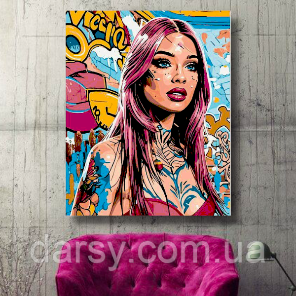 Картина за номерами Origami Ефектна дівчина 40*50 см  LW 3419, фото 1