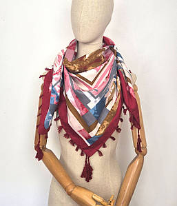 Хустка легка весняна осіння з китицями Бохо