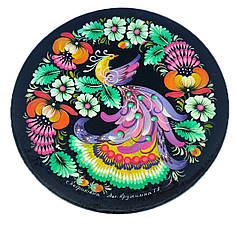 Тарілка 20 см у подарунковому пакуванні  "Бірюзова тональність", з авторським петриківським розписом