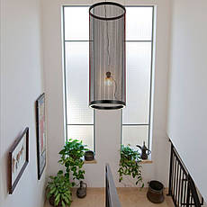 Дизайнерська чорна люстра "Array" з коричнево-червоних ниток 28W (92-D1330), фото 3