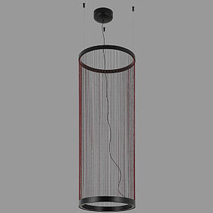 Дизайнерська чорна люстра "Array" з коричнево-червоних ниток 28W (92-D1330), фото 2