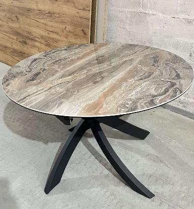 Стіл обідній круглий розкладний CAESAR Т7479 Venice Brown Evrodim