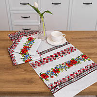 Рушник бавовняний "Буковина" (червона) 75х35 см