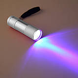 2в1 лампа/ліхтарик 105 для сушіння нігтів і гелевих типс на батарейках + штамп для стемпінгу, 12 Вт. Серебристий, фото 3