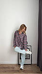 Молодіжна жіноча сорочка в клітинку вільного фасону (р. 42-46) 6131102, фото 3
