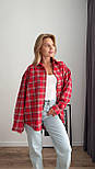 Молодіжна жіноча сорочка в клітинку вільного фасону (р. 42-46) 6131102, фото 7