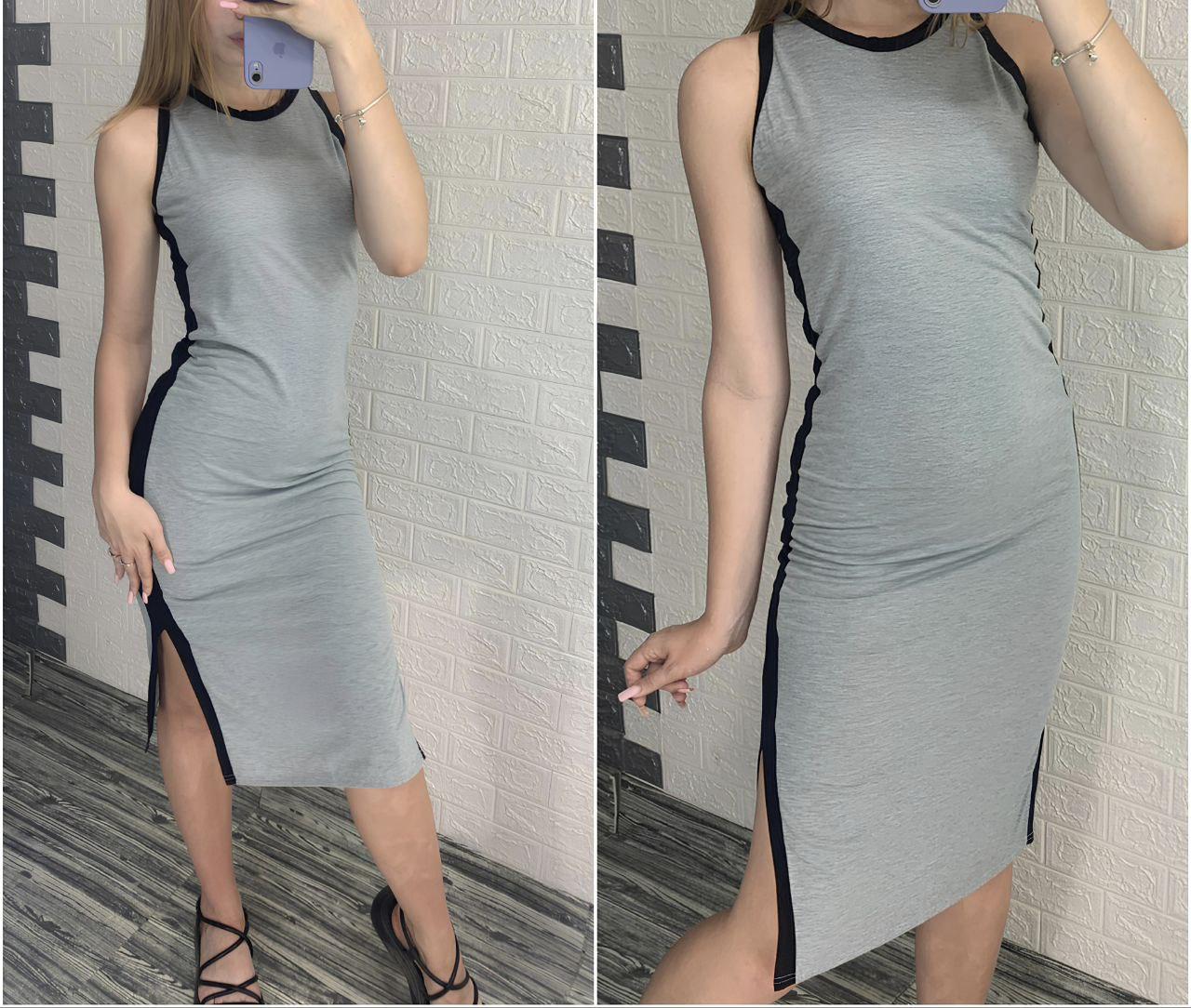 Сіра сукня з лампасами,РОЗМІР ТІЛЬКИ 40(S), фото 1