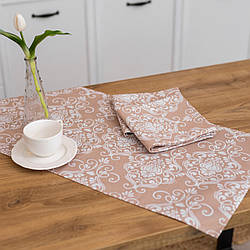 Рушник бавовняний "Вензель" (бежевий) 75х35 см