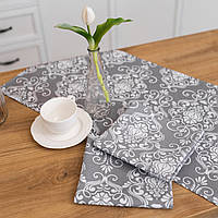 Рушник бавовняний "Вензель" (сірий) 75х35 см