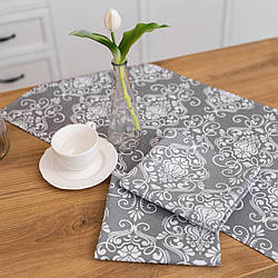 Рушник бавовняний "Вензель" (сірий) 75х35 см