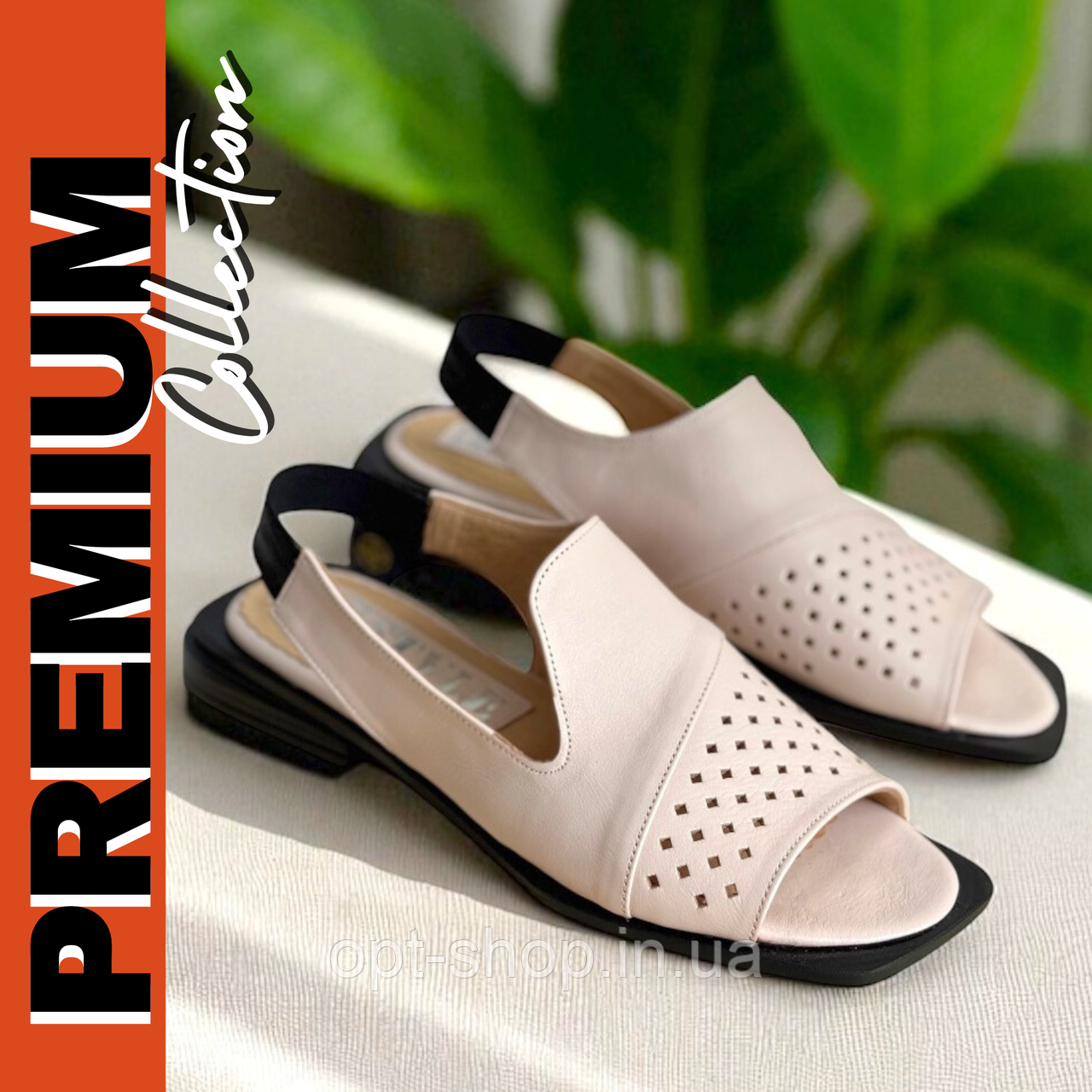 Босоніжки жіночі шкіряні світлі на низькому ходу червоні бежеві чорні білі 38 39 40 розмір від виробника, фото 1