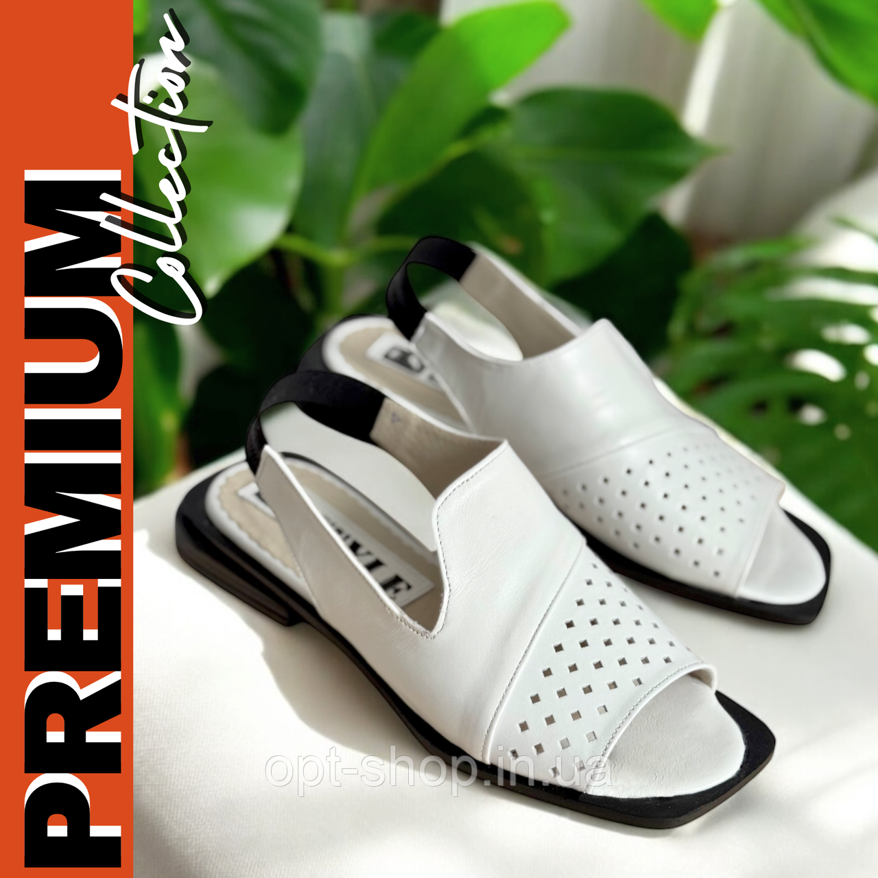 Босоніжки жіночі шкіряні білі світлі на низькому ходу червоні бежеві чорні 37 38 39 розмір від виробника, фото 1