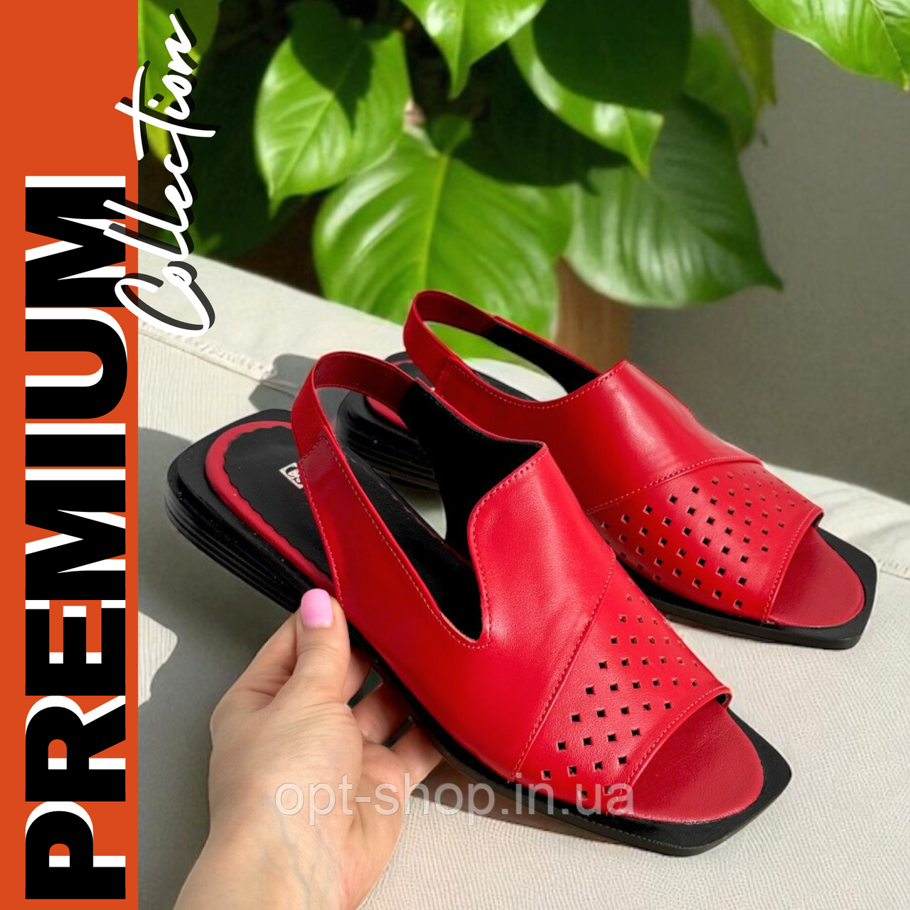 Босоніжки жіночі шкіряні на низькому ходу червоні бежеві чорні білі 36 37 38 39 розмір від виробника, фото 1