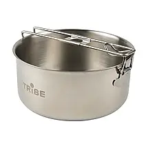Tribe Tourist Pot T-FH-0007, 0.9 л | Сталевий казанок з ручкою для походів і кемпінгу, підходить для багаття/пальника/плити, фото 2