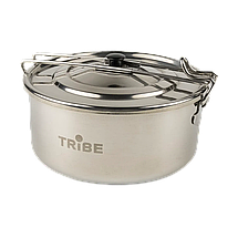 Tribe Tourist Pot T-FH-0007, 0.9 л | Сталевий казанок з ручкою для походів і кемпінгу, підходить для багаття/пальника/плити, фото 3