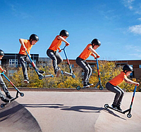 Самокати з нековзною платформою Самокат дорослий до 100 кг Maraton Ride Volo Silver T02 Самокат-трайк із регульованою висотою ру