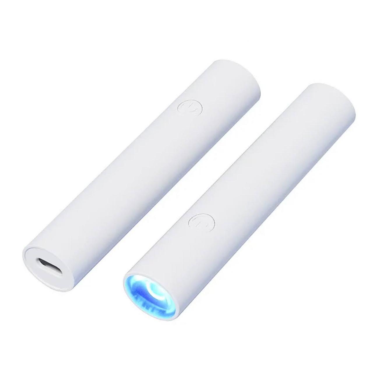 Лампа (ліхтарик) Mini 803  для сушіння гелевих типс, верхніх форм, декору - на акумуляторі та USB, 5 Вт. Білий, фото 1