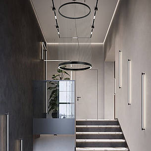 Дизайнерська чорна люстра "Array" з бежевих ниток 40W (92-D1330), фото 2