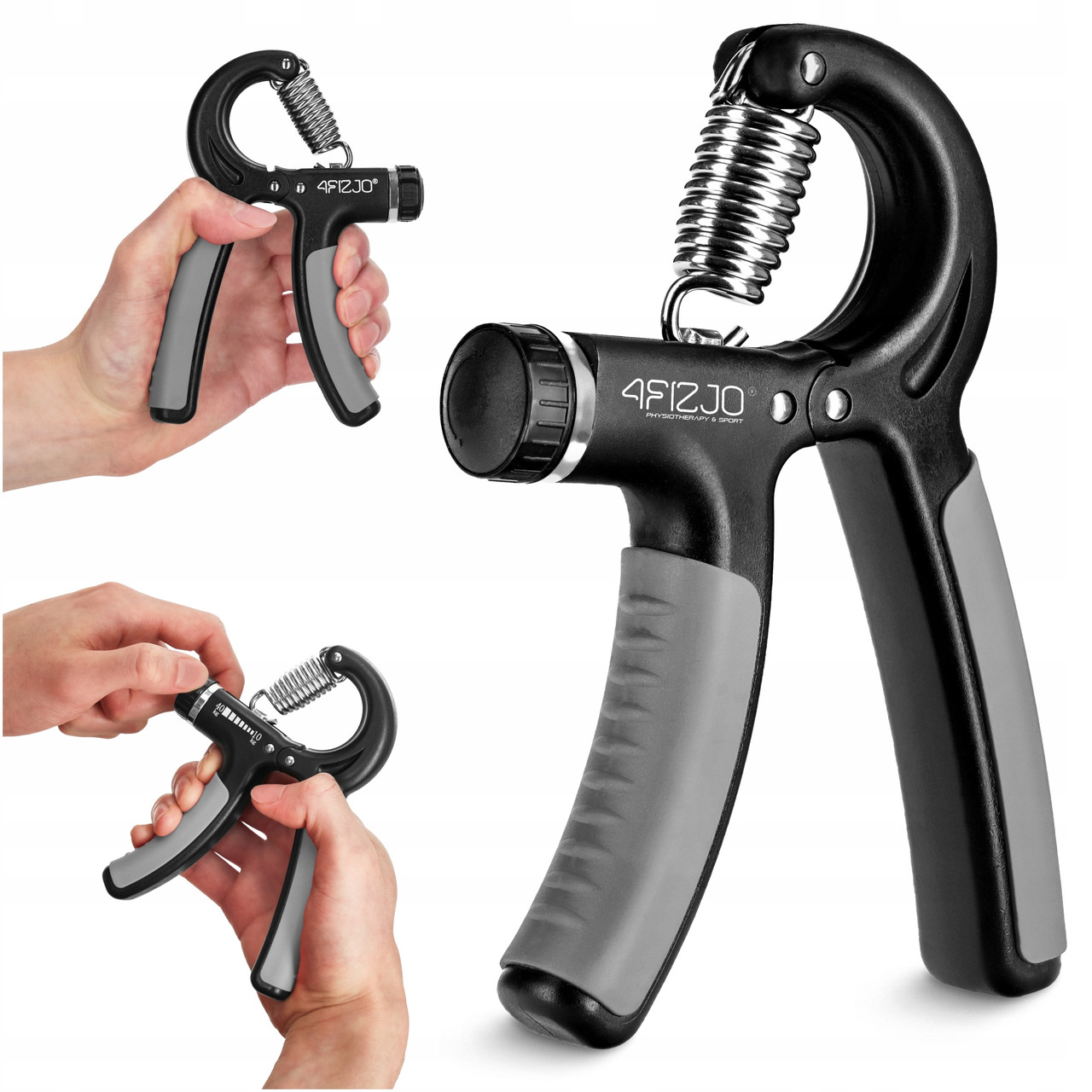 Еспандер кистьовий пружинний з регульованим навантаженням 4FIZJO 10-40 кг 4FJ0159 Black/Grey Poland
