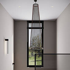 Дизайнерська чорна люстра "Array" з коричневих ниток 40W (92-D1330), фото 3