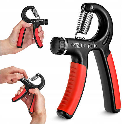Еспандер кистьовий пружинний з регульованим навантаженням 4FIZJO 10-40 кг 4FJ0252 Black/Red Poland, фото 1